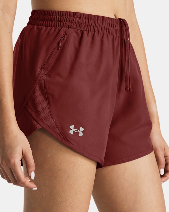 Women's UA Fly-By 3" Shorts in Red image number 3